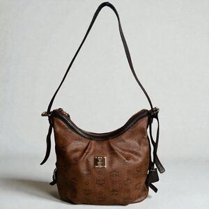 MCM Monogram Visetos  Coated Canvas Leather Hobo Tote Shoulder With Lock and Key